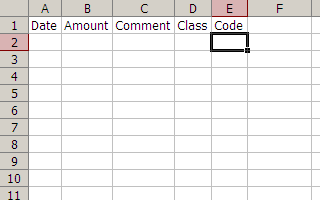 setting up the input sheet